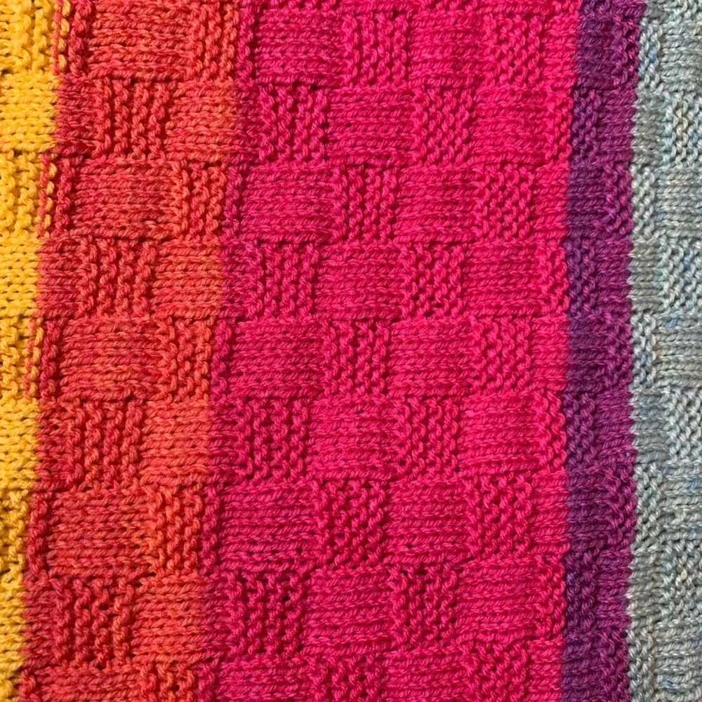 {Knit Baby Blanket} 🧺 basket weave design